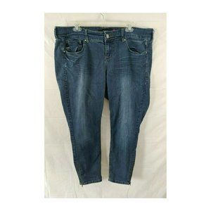 Torrid Denim Womens Jeans Sz 18 Zipper Ankle Cropped Skinny Stretch 1X Dark Wash